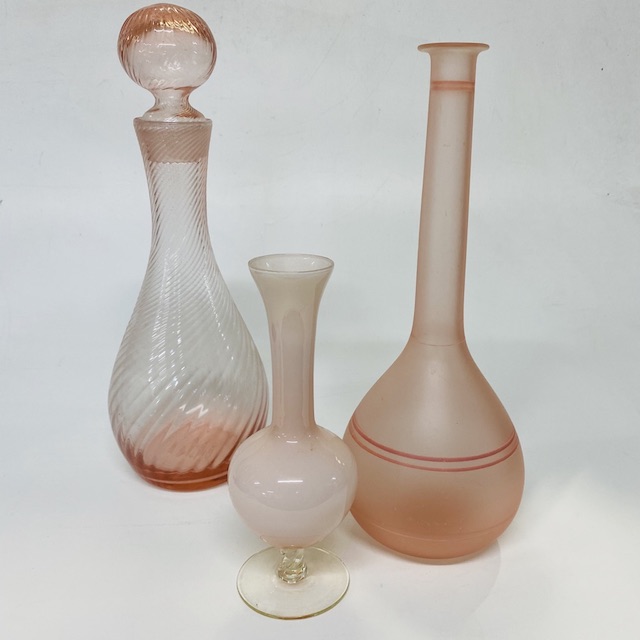 ART GLASS (VASES, BOTTLES, DECANTER), Blush Pink